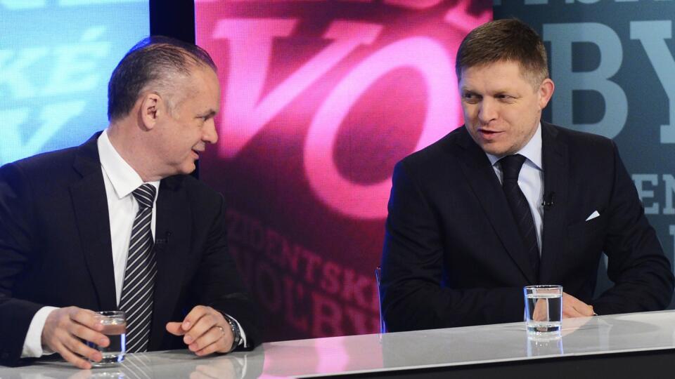 Andrej Kiska a Robert Fico v prezidentskej debate.