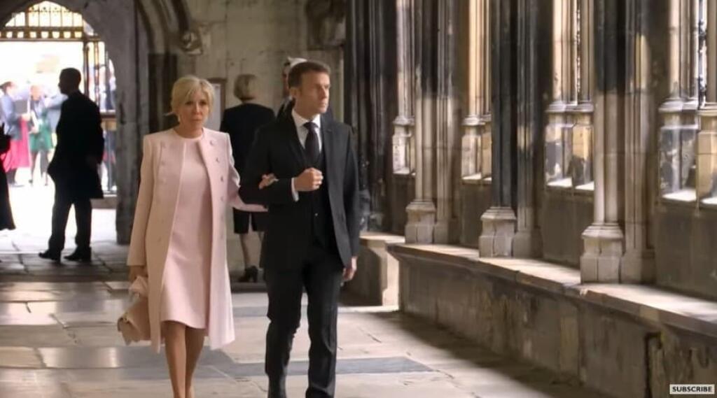 Emmanuel Macron with his wife Brigitte.