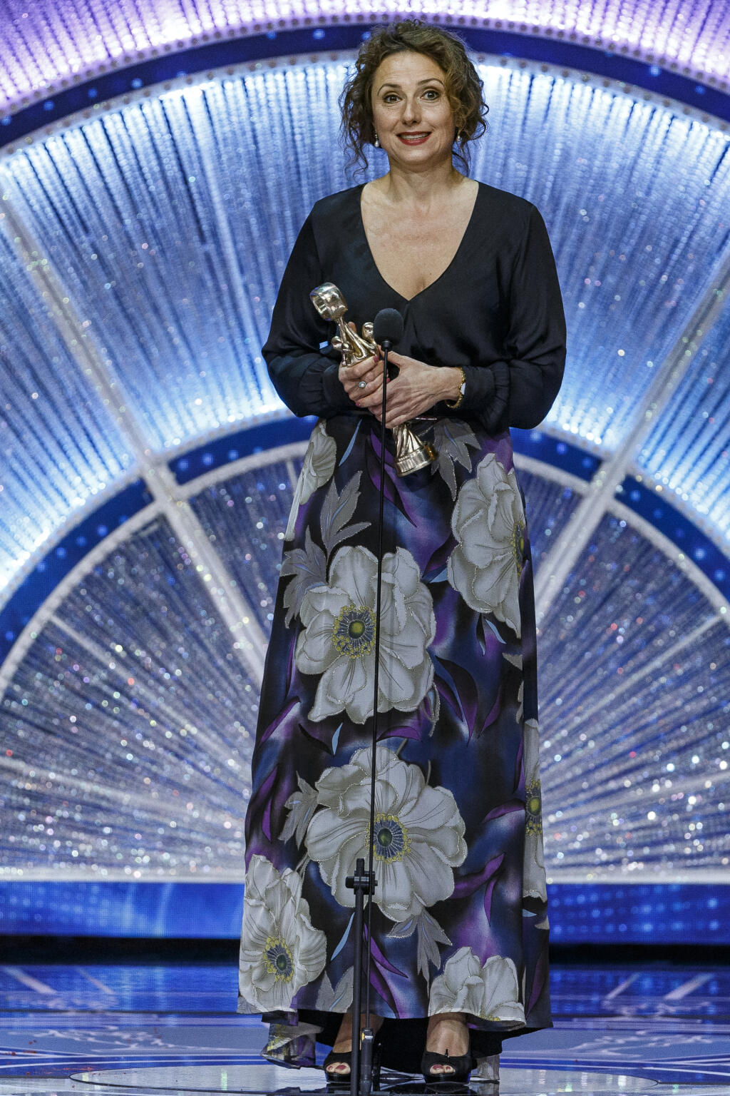 Na snímke Zuzana Mauréry počas priameho prenosu z galavečera OTO 2019.