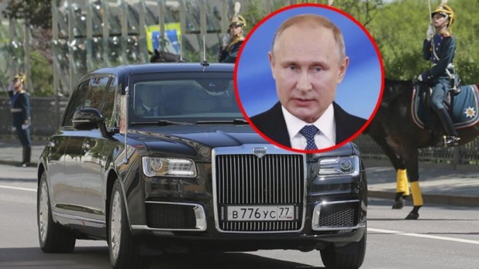 Vladimír Putin na diaľnici na Kryme