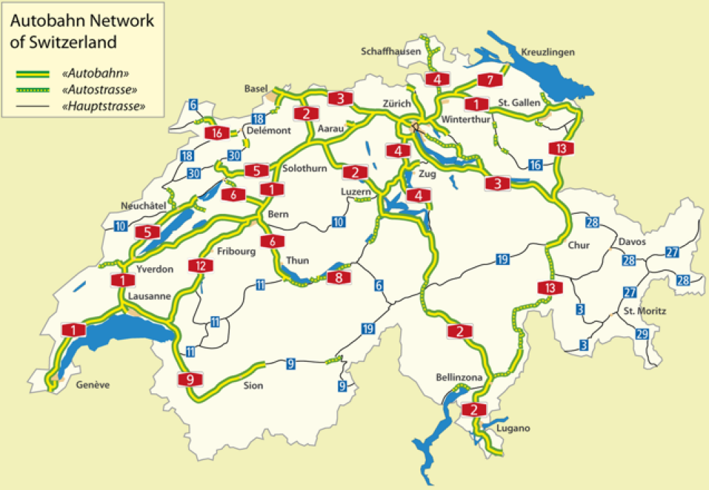 Švajčiarske národné cesty a diaľnice