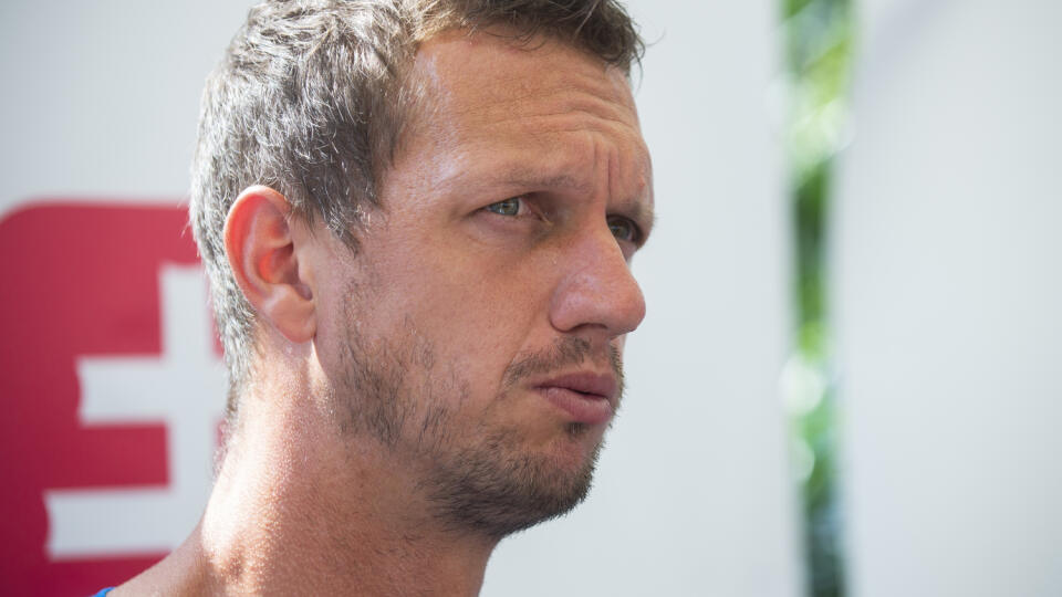 Na snímke tenista Filip Polášek počas tlačovej na tému Rok do preložených Olympijských hier 2020 v Tokiu 22. júla 2020 v Bratislave. FOTO TASR - Jakub Kotian
