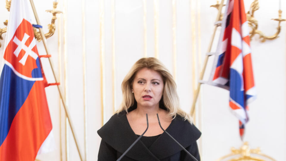 Tlačová konferencia v Grasalkovičovom paláci. Na fotke: Zuzana Čaputová