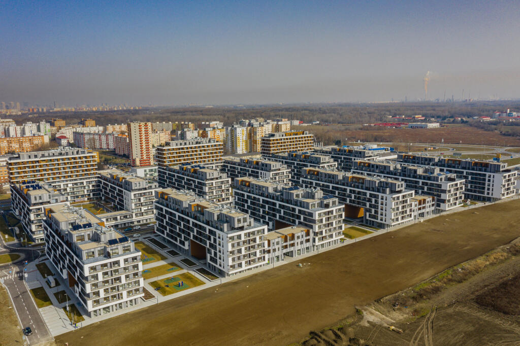 Na leteckej snímke developerský projekt Slnečnice v Bratislave.