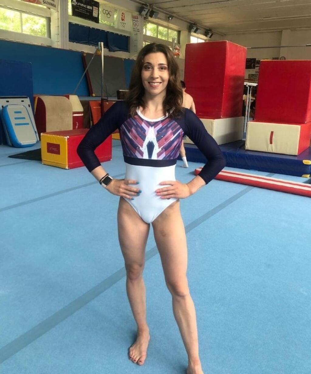 Gymnastka Barbora Mokošová v športovom nasadení.