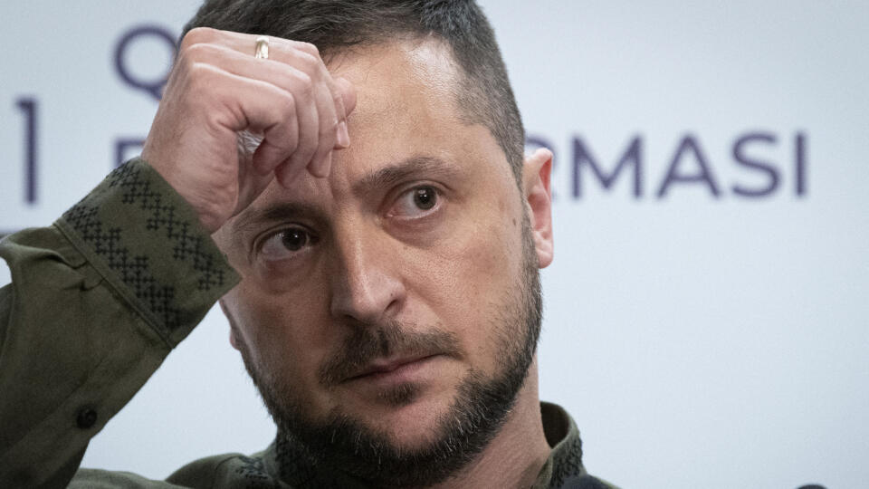KK32 Kyjev - Na snímke ukrajinský prezident Volodymyr Zelenskyj počas tlačovej konferencie po summite tzv. krymskej platformy 23. augusta 2022 v Kyjeve. Ukrajinský prezident Volodymyr Zelenskyj v utorok v príhovore na summite tzv. krymskej platformy prisľúbil, že prinesie
