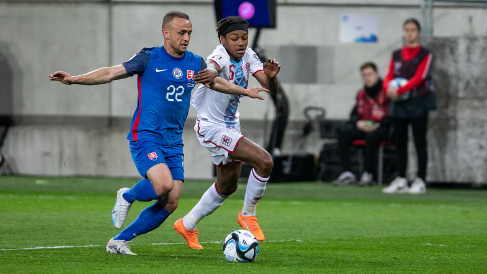 Na snímke je kvalifikačný zápas ME 2024 medzi Slovenskom a Luxemburskom