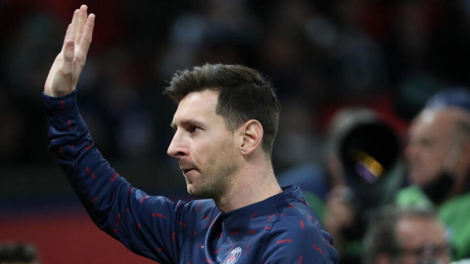 Lionel Messi v zápase proti Lille.