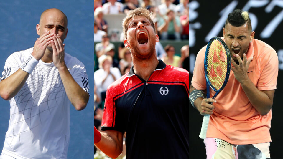 Andre Agassi, Martin Kližan a Nick Kyrgios.