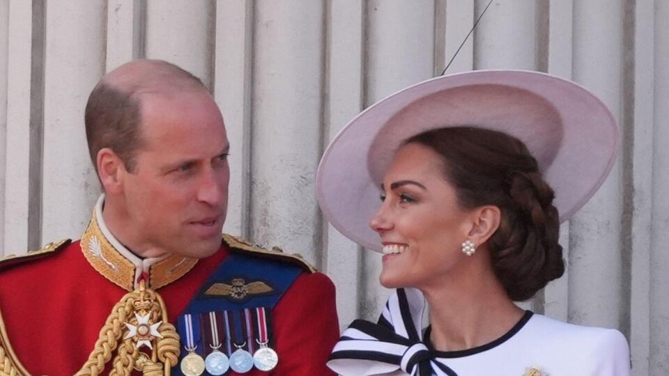 Princ a princezná z Walesu počas Trooping the Colour