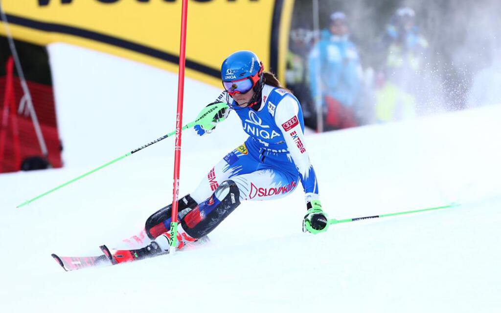 Petra Vlhová zajazdila v prvom kole čas, ktorý by jej mal stačiť na druhé miesto.
