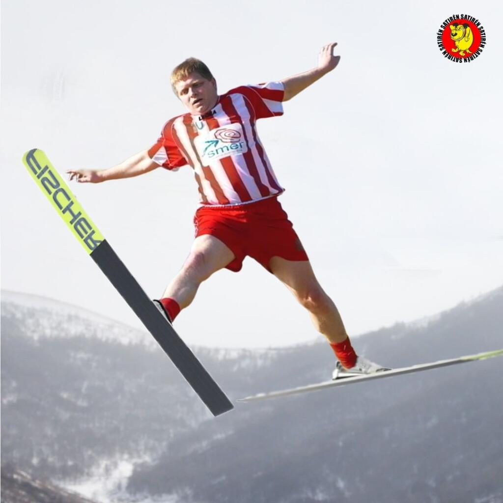 Ako by to vyzeralo, keby na olympiáde bojovali o medaily naši politici? Robert Fico by to skúsil v skokoch na lyžiach.