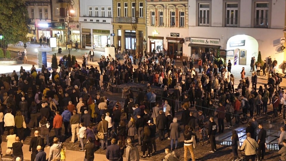 Zhromaždenie Za spravodlivé Slovensko v Košiciach 18. októbra 2019. FOTO TASR – František Iván