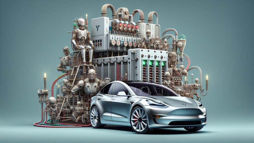 Steampunk,Portrait,Artistic,Image,Of,Tesla,Model,Y,Culoare,Gri