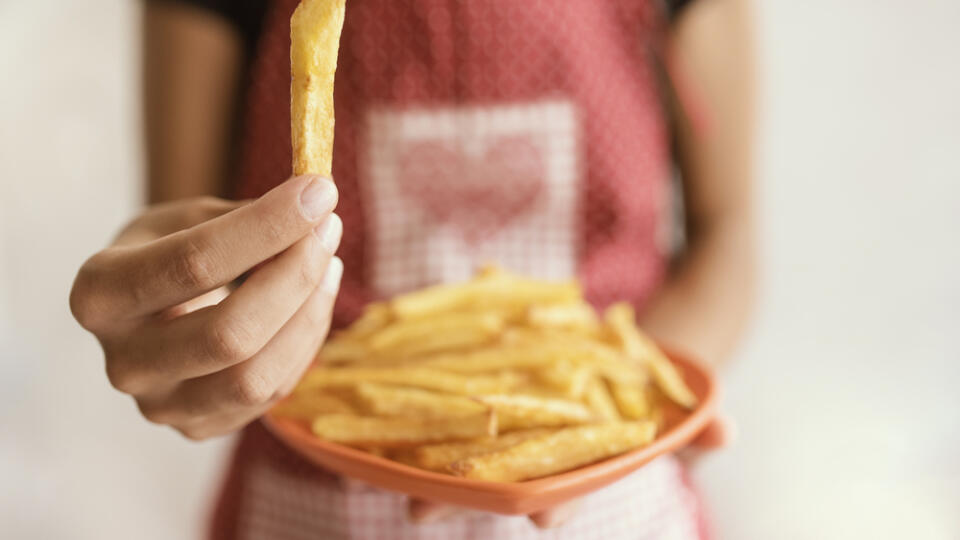 Girl,With,Fast,Food,Isolated,On,White