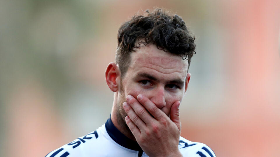 DOHA, QATAR - OCTOBER 16: Mark Cavendish of Great Britain reacts on the podium after finishing second in the Elite Men's Road Race on day eight of the UCI Road World Championships on October 16, 2016 in Doha, Qatar. (Photo by Bryn Lennon/Getty Images)
