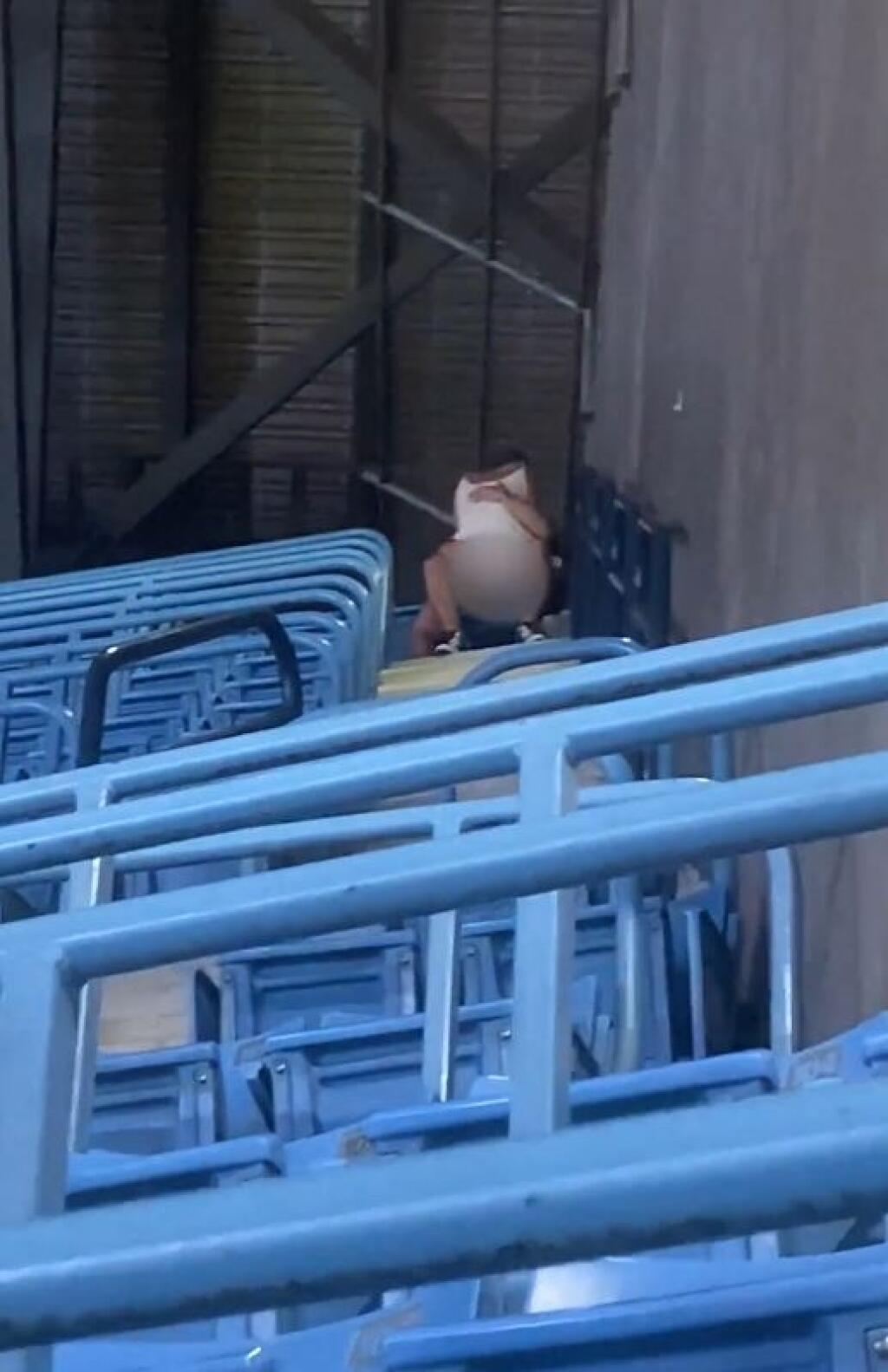 Počas bejzbalového zápasu medzi Torontom Blue Jays a Chicagom Cubs si nadržaný párik zrejme myslel, že si ich nikto nevšimne. Muž si ľahol na zem a žena na ňom jazdila, a to všetko sa odohrávalo priamo za sedačkami na tribúne. Keď to spozorovali ostatní fanúšikovia, zalarmovali ochranku, ktorá nadržancov vyprevadila zo štadióna.