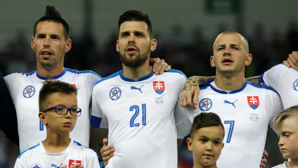 Zľava: Marek Hamšík, Michal Ďuriš a Vladimír Weiss.