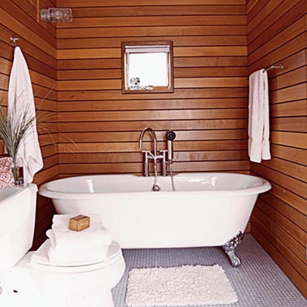 дизайн ванны в деревянном доме фото
