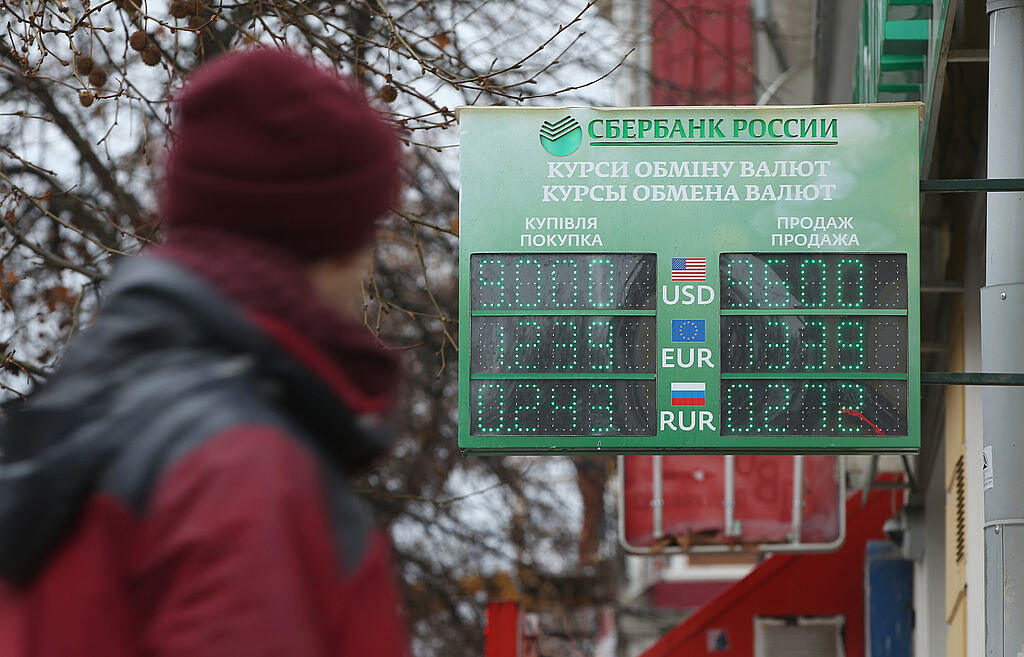 Devízová tabuľa Sberbank Rusko