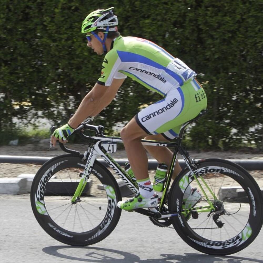 Slovenský cyklista z tímu Cannondale Peter Sagan počas záverečnej 4. etapy pretekov Dubaj Tour 2014 v Dubaji 8. februára 2014.