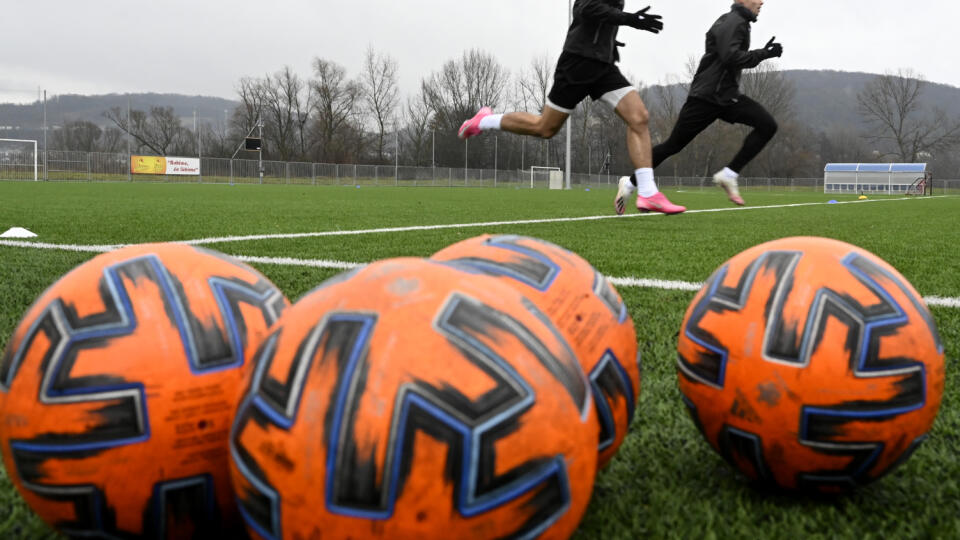 Hráči AS Trenčín počas štartu zimnej prípravy klubu na jarnú časť Fortuna ligy, 6. januára 2021 v Trenčíne. FOTO TASR - Radovan Stoklasa