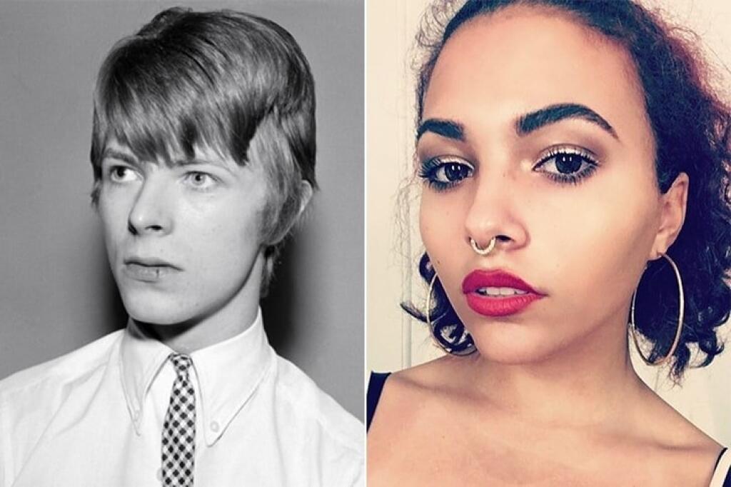 Spevák David Bowie a Alexandra Zahra Jones vo veku 17 rokov.