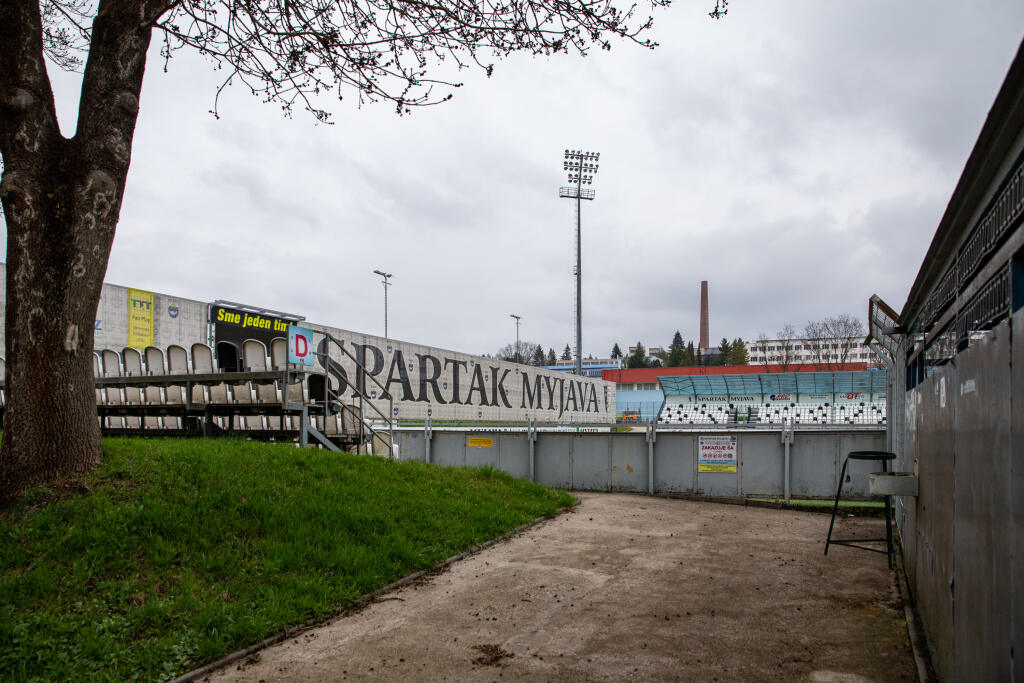 Na snímke je areál štadióna Spartak Myjava kde pôsobil Kristián Karika.