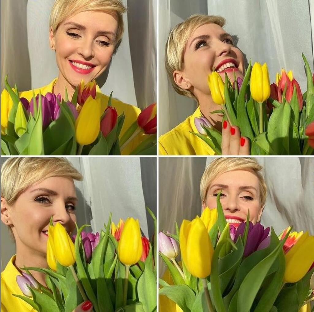 Kvetka Horváthová dostala tulipány.