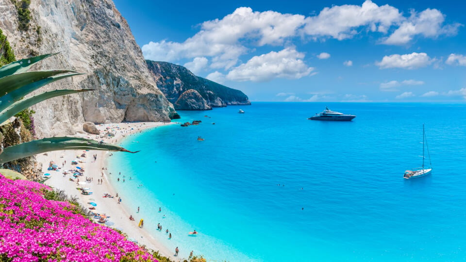 Landscape,With,Porto,Katsiki,Beach,On,The,Ionian,Sea,,Lefkada