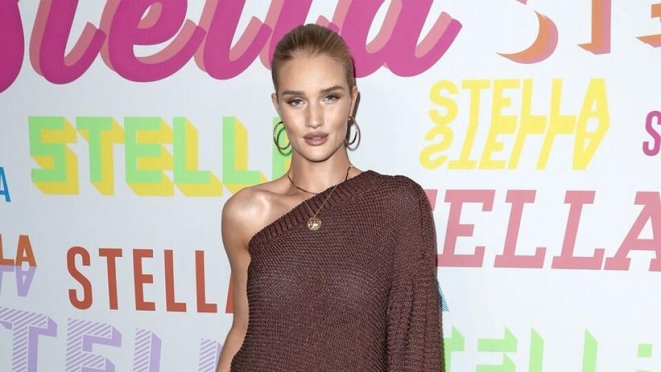 Rosie Huntington- Whiteley (31) pôsobí príjemne v spojení dvoch lahodných odtieňov.