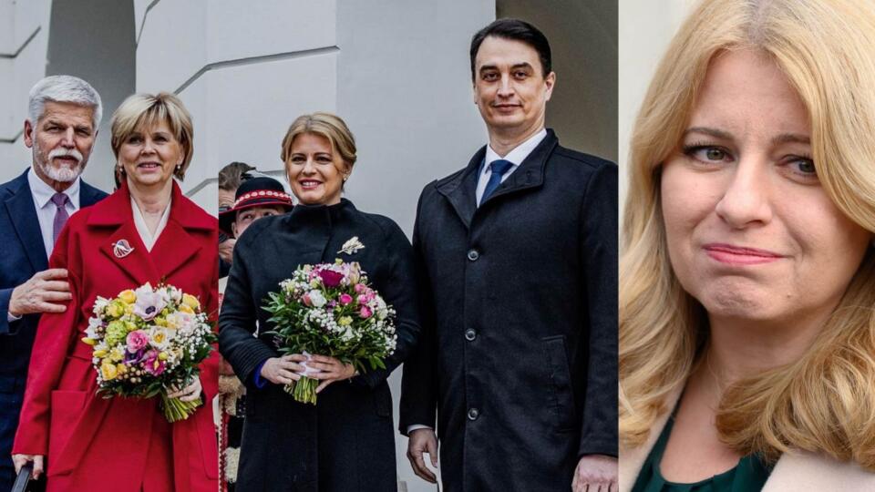 Prezidentka SR Zuzana Čaputová s partnerom a český prezident Petr Pavel s manželkou.