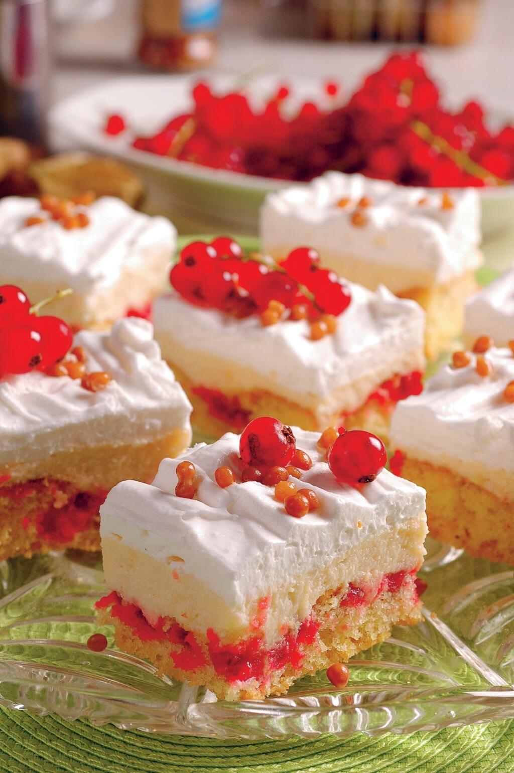 Kocky s ríbezľami, recept, koláč, ribezle, šlahačka, puding, želatína
Foto: Peter Záhradník
Uverejnené: Báječná Žena č. 36/08
pôvodný súbor:kocky s ribezlami CHUTOVKA.eps