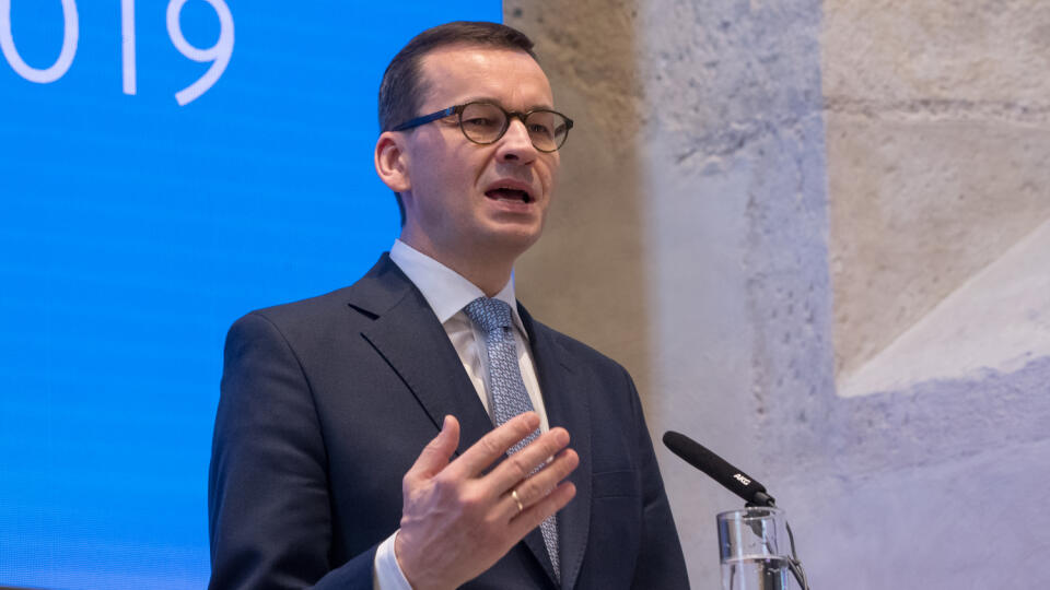 Nemecká kancelárka Angela Merkelová sa na pozvanie predsedu vlády SR Petra Pellegriniho zúčastnila summitu V4 na Bratislavskom hrade. Na snímke je Mateusz Morawiecki.