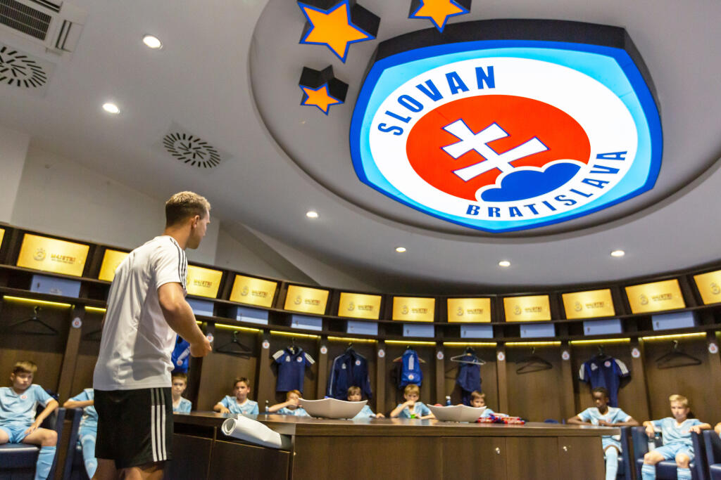 Na snímke je futbalový zápas medzi ŠK Slovan Bratislava a FC DAC 1904 Dunajská Streda v kategórii žiaci do 12 rokov.