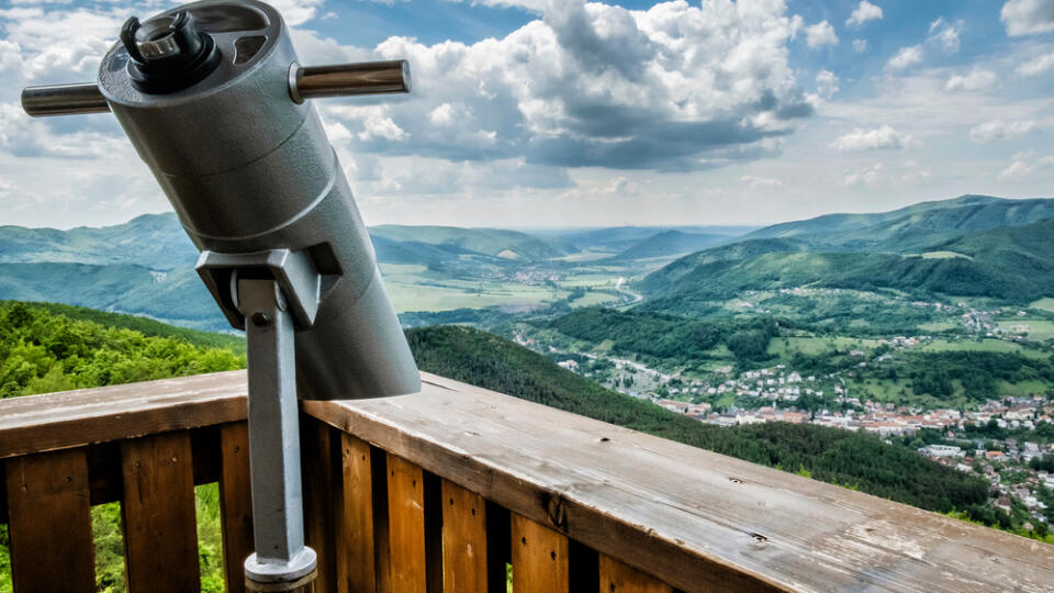 View,From,Lookout,Tower,Haj,,Nova,Bana,,Slovak,Republic.,Travel