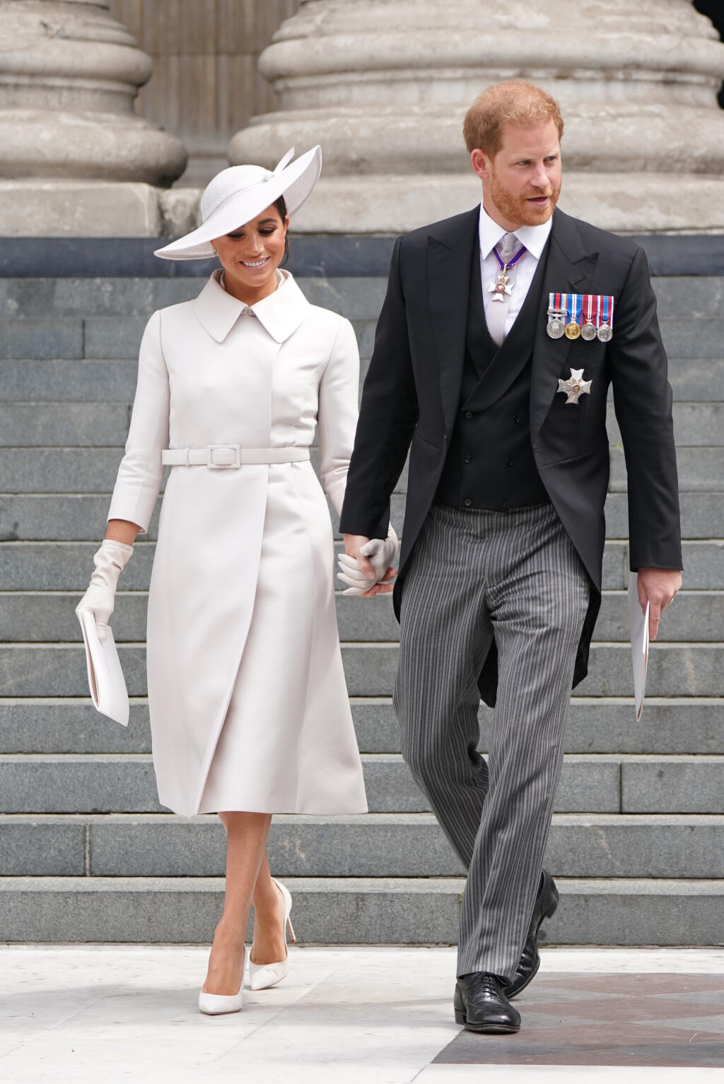 Vojvodkyňa Meghan Markle na oslavách platinového jubilea kráľovnej Alžbety počas bohoslužby v kostole sv. Pavla.