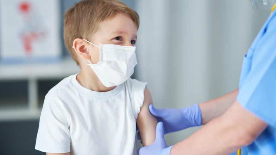 Portrait,Of,Adorable,Little,Boy,Being,Vaccinate,At,Doctor's,Office