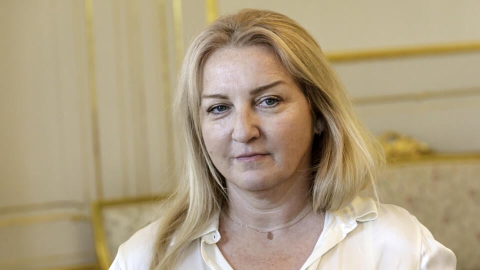 Na snímke generálna riaditeľka Slovenskej televízie a rozhlasu Martina Flašíková počas prijatia u prezidenta SR Petra Pellegriniho v Bratislave 18. júna 2025. FOTO TASR – Dano Veselský