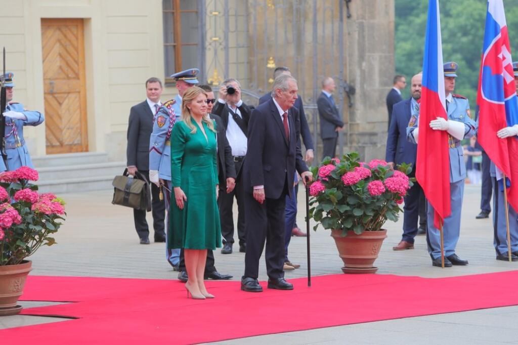 Zuzana Čaputová na návšteva Česka s Milošom Zemanom.