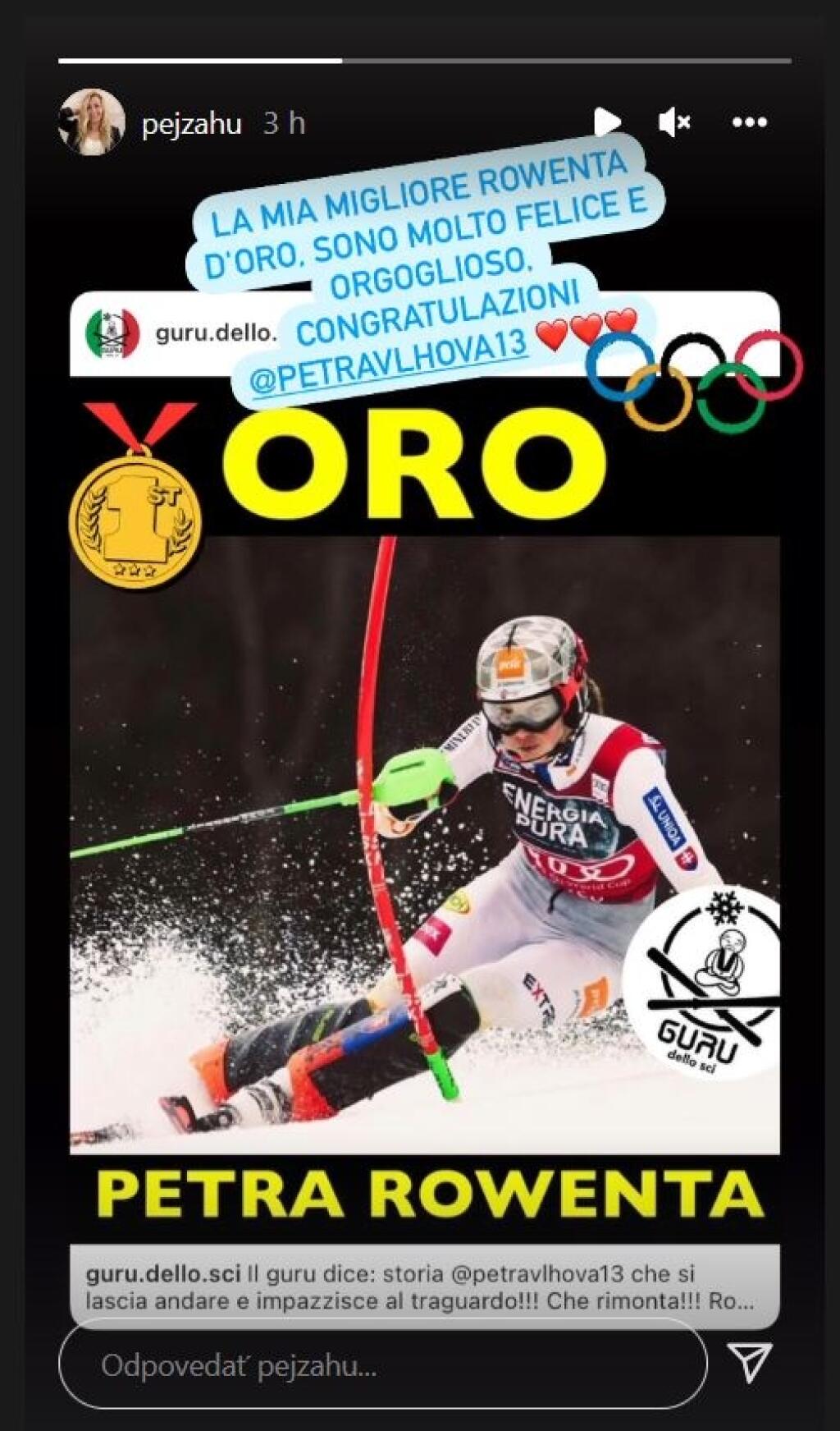 Z olympijského zlata sa tešila aj Vlhovej mentálna koučka Petra Zorvan.