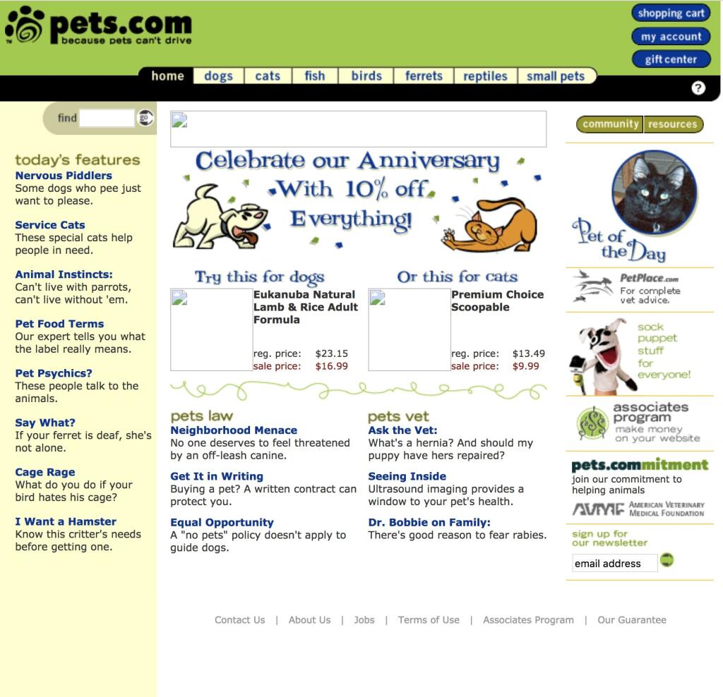 Pets.com (1998 - 2000) - zlý nápad, príliš skorý, alebo len predčasný bankrot v dôsledku prasknutia bubliny?