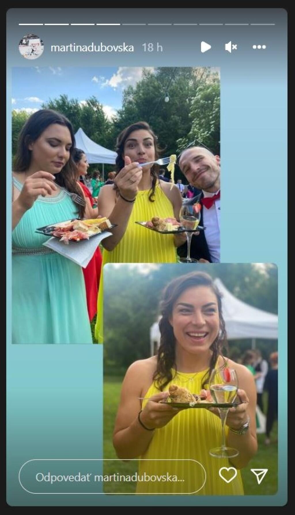 Na svadbe nechýbala ani lyžiarka Martina Dubovská, ktorú Klimčík taktiež trénuje.