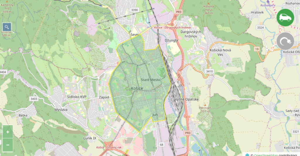 Sharengo Košice: parkovacia zóna