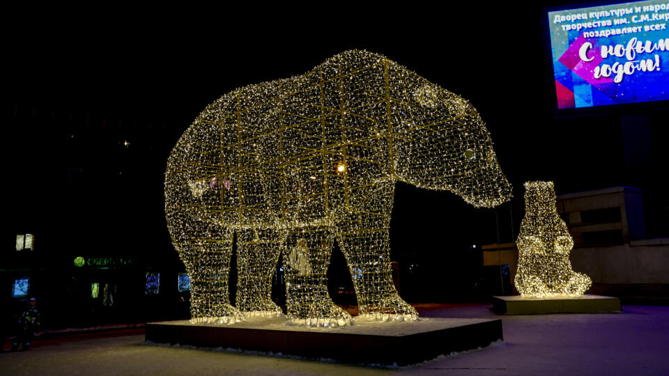 Russia's Murmansk is lit up for the new year