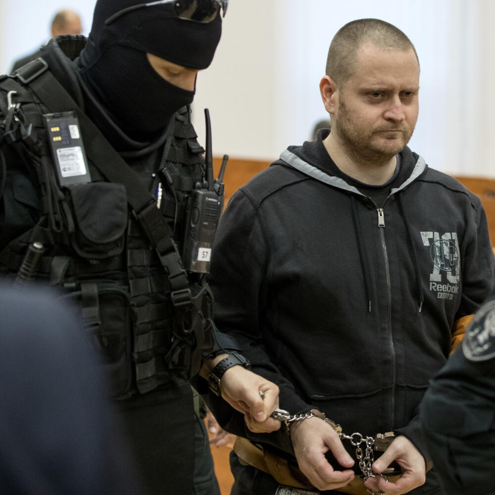 Prvé pojednávanie na Špecializovanom trestnom súde v Pezinku vo veci vraždy investigatívneho novinára Jána Kuciaka a jeho snúbenice Martiny Kušnírovej. Na snímke je Miroslav Marček.
