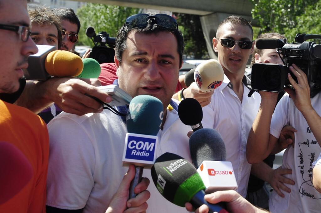 Ibrahimovic's agent Mino Raiola arrives at the Camp Nou stadium in Barcelona, Spain, Thursday, Aug. 26, 2010. Ibrahimovic's agent Mino Raiola meet Barcelona FC President Sandro Rosell and Adriano Galliani today at noon to negotiate the acquisition of the Swedish striker Zlatan Ibrahimovic. (AP Photo/Manu Fernandez)