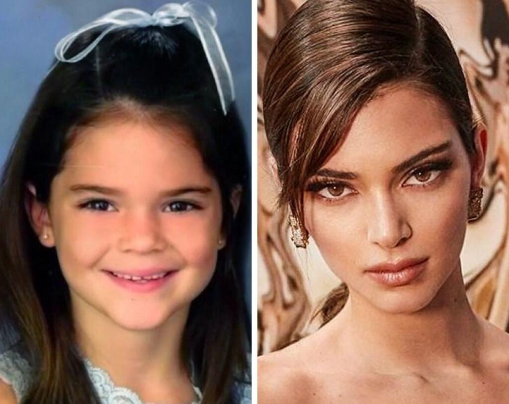 Kendall Jenner voľakedy a dnes.