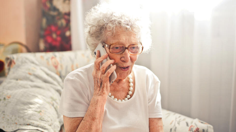 Old,Woman,Talking,Of,The,Phone