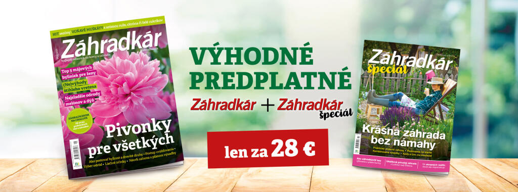 Vďaka výhodnému predplatnému môžete mať časopisy Záhradkár a Záhradkár špeciál len za 28 € na celý rok.
